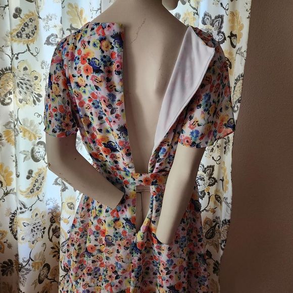 Tahari Multicolor Floral Wrap Dress - Picture 8 of 16